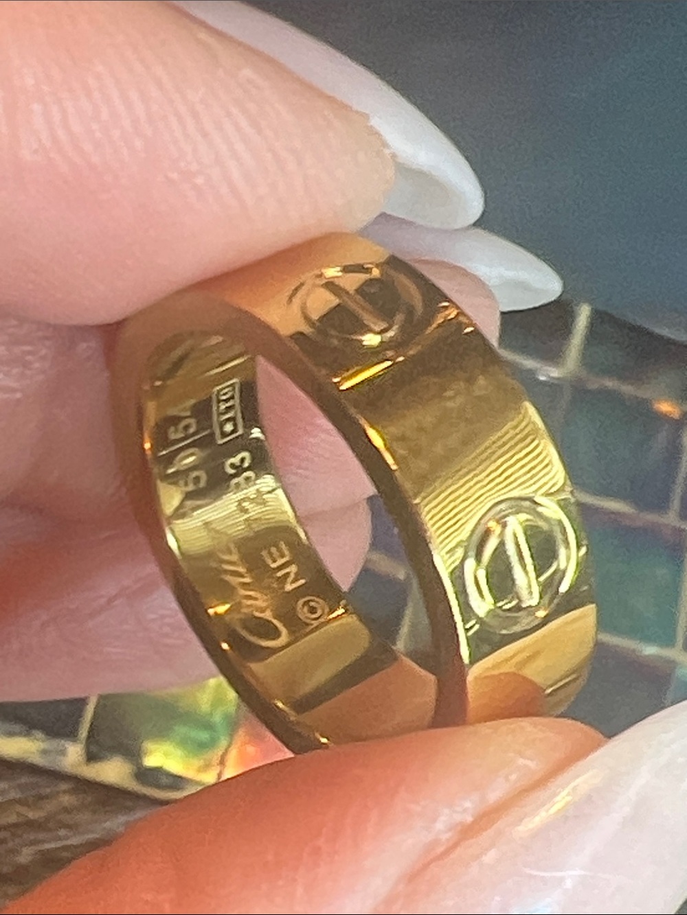 Gold-Tone Stainless Steel Women's Band Embossed Detail